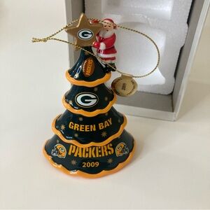 Rare 2009 Green Bay Packers NFL Danbury Mint Santa Christmas Tree Star Ornament